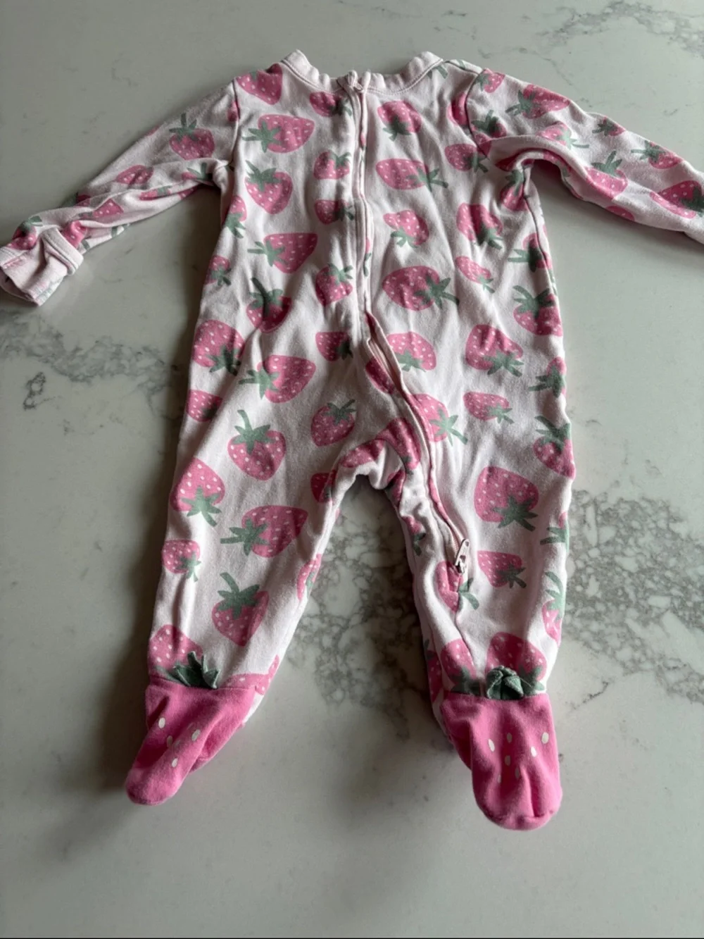 Carter's and Old Navy lot of 3 Footed Pajama for Baby Girl - Picture 6 of 7